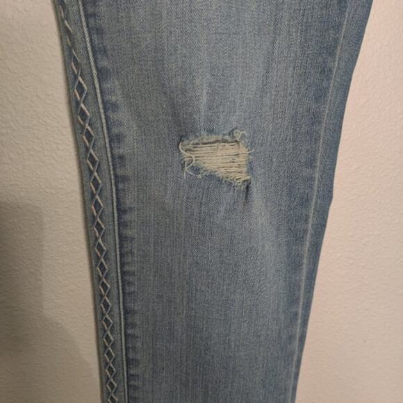 Levi's Mid-Rise Southwest Aztec Embroidered Tuxedo Stripe Skinny Jeans Sz 29 - Picture 9 of 16